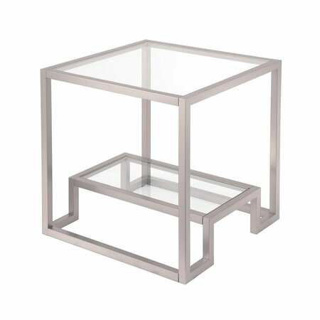 HUDSON & CANAL Henn  Hart  Athena Satin Nickel Side Table - 22 x 22 x 22 in. ST0132